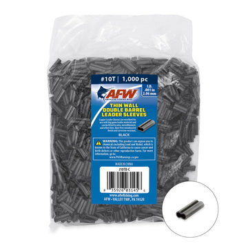AFW slim-wall crimp sleeve 10T black close-up shows slim profile.