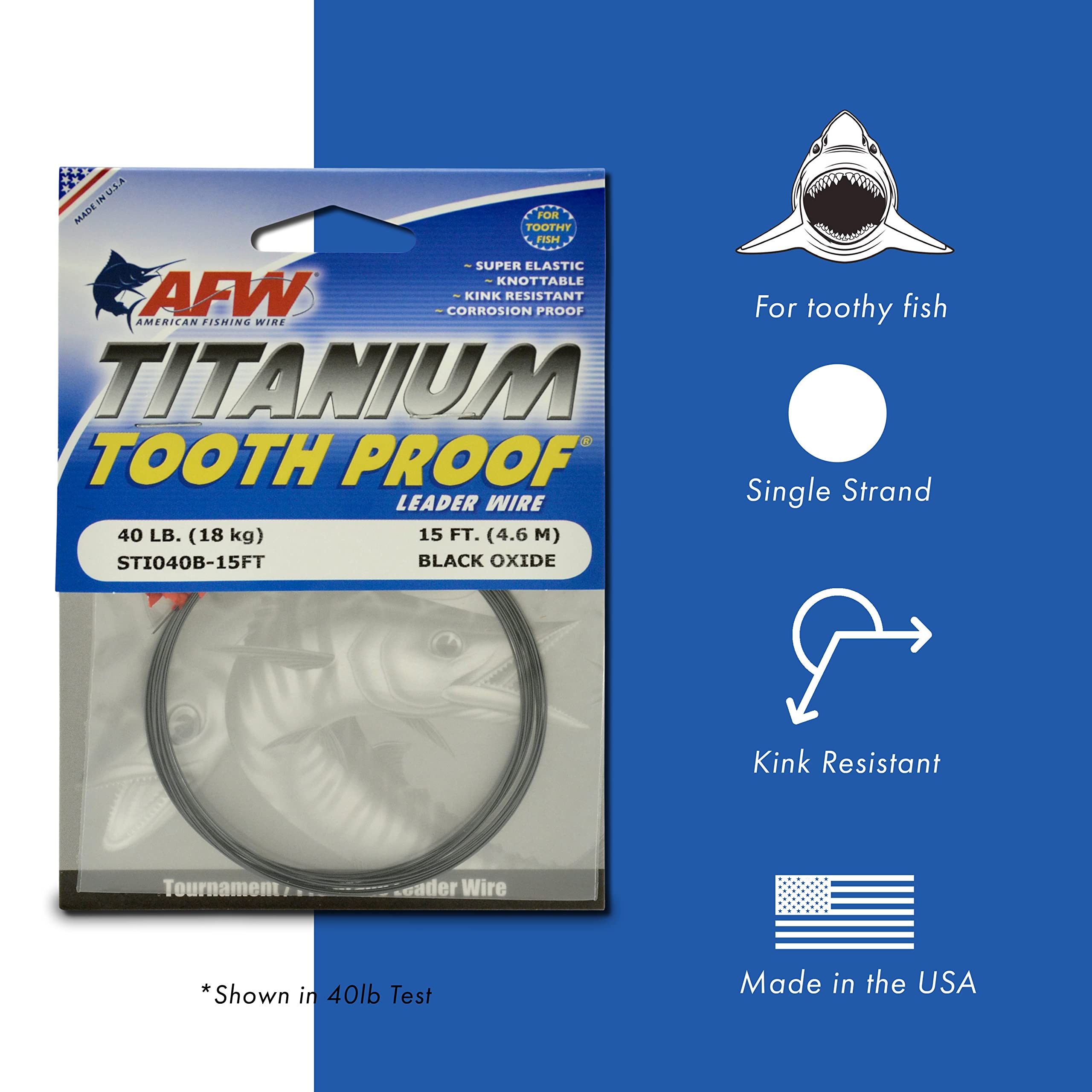 AFW Titanium Tooth Proof leader stretch and recover aids big-game fishing