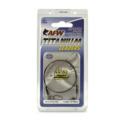 AFW Titanium Surfstrand 75lb 18in leader close-up showing kink resistance for big game fishing.
