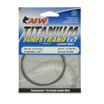 AFW Titanium Surfstrand bare-leader 30lb test for durable saltwater setups.