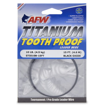 AFW Titanium Tooth Proof Leader Wire – 10 lb test, 15 ft length