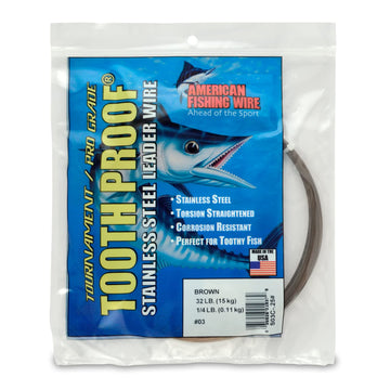AFW Tooth Proof leader wire in camouflage for bite protection against big fish.