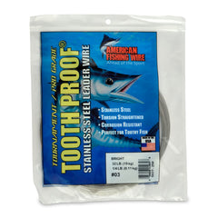 AFW Tooth Proof leader wire spool in bright finish provides reliable bite protection for lures.