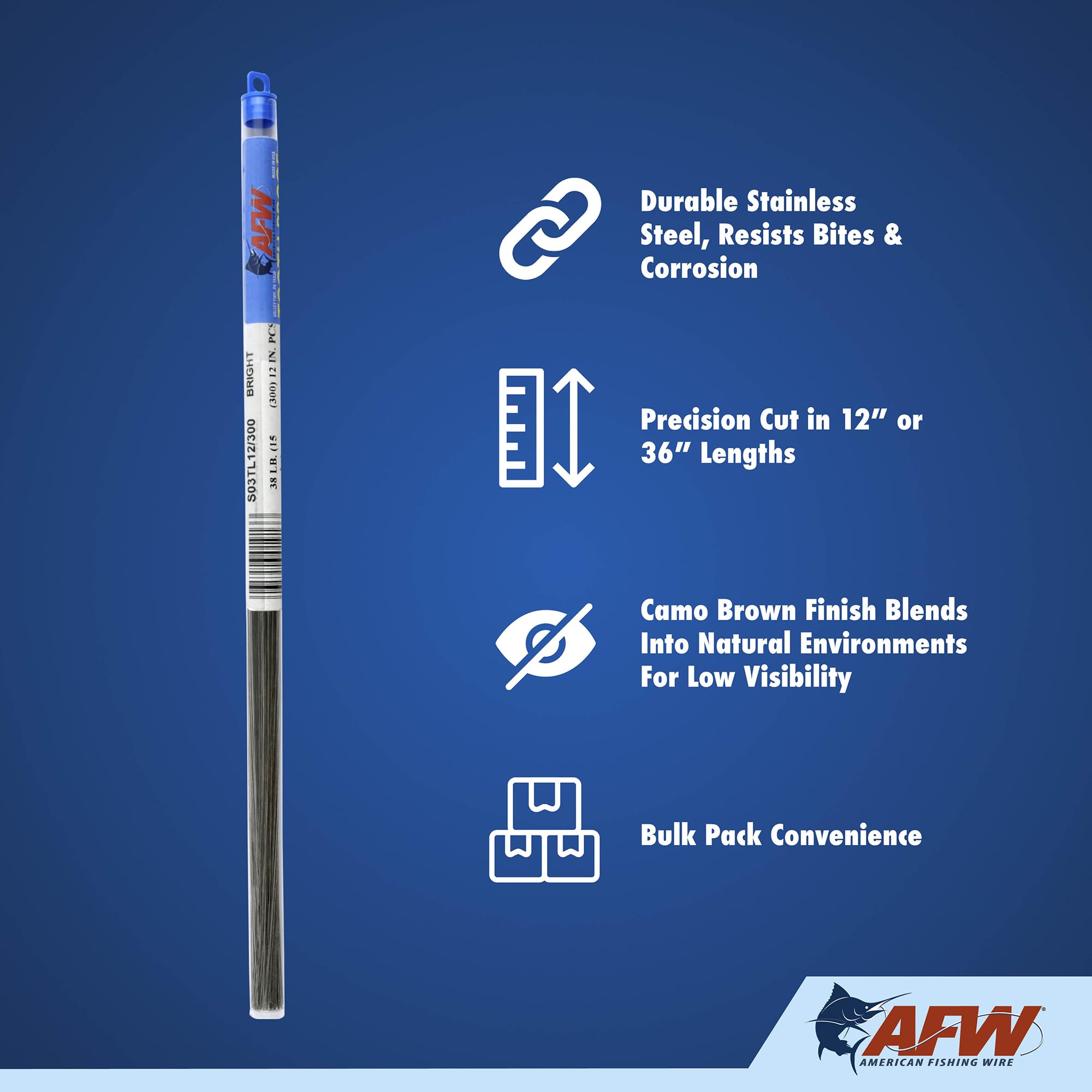AFW Tooth Proof wire bulk pack with 300 pieces for quick rigging.