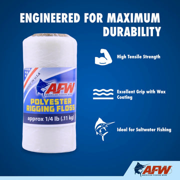 AFW waxed floss knot closeup emphasizing tight, slip-resistant tying