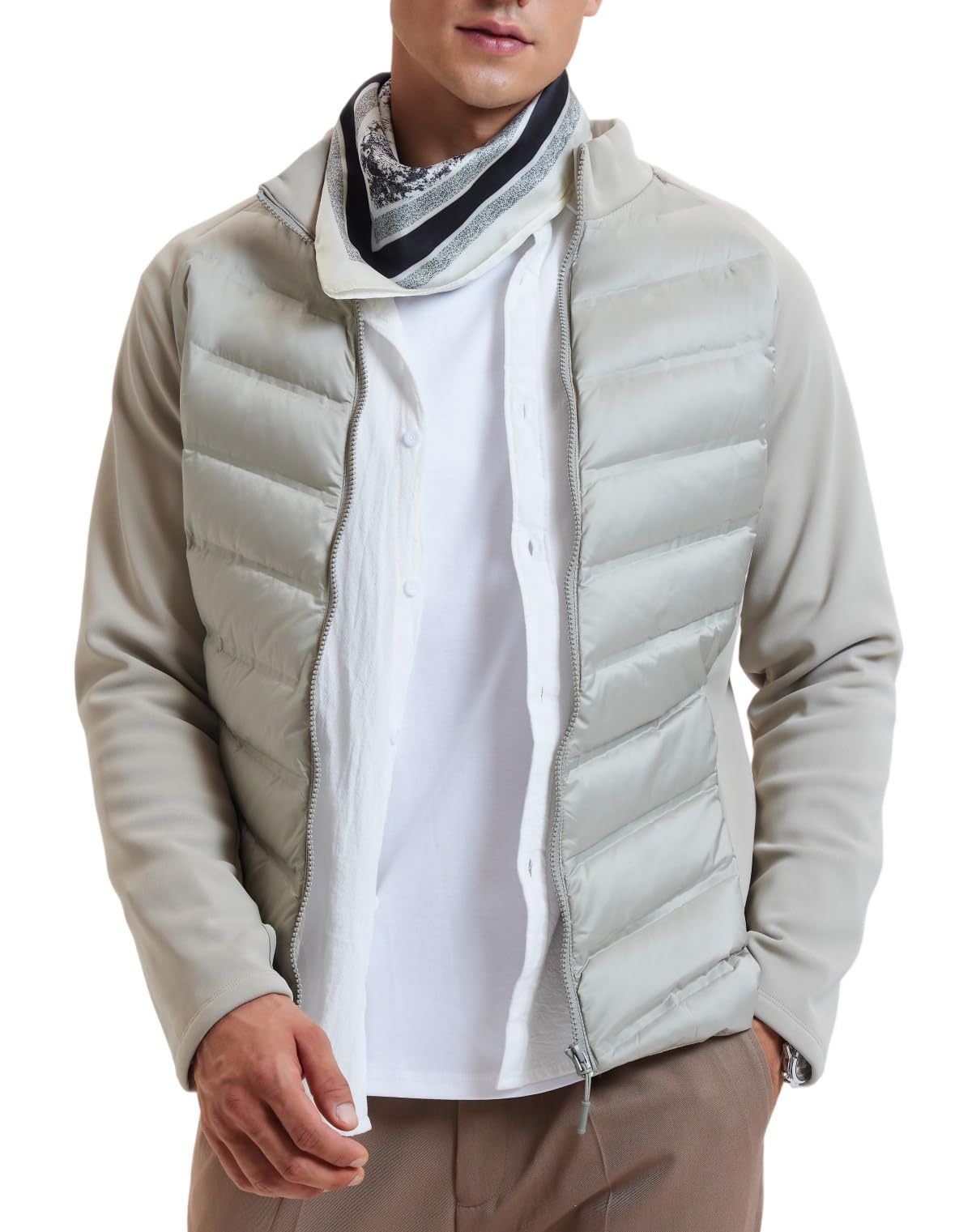 AFZ men's lightweight puffer jacket front view showing sleek warmth for outdoor wear