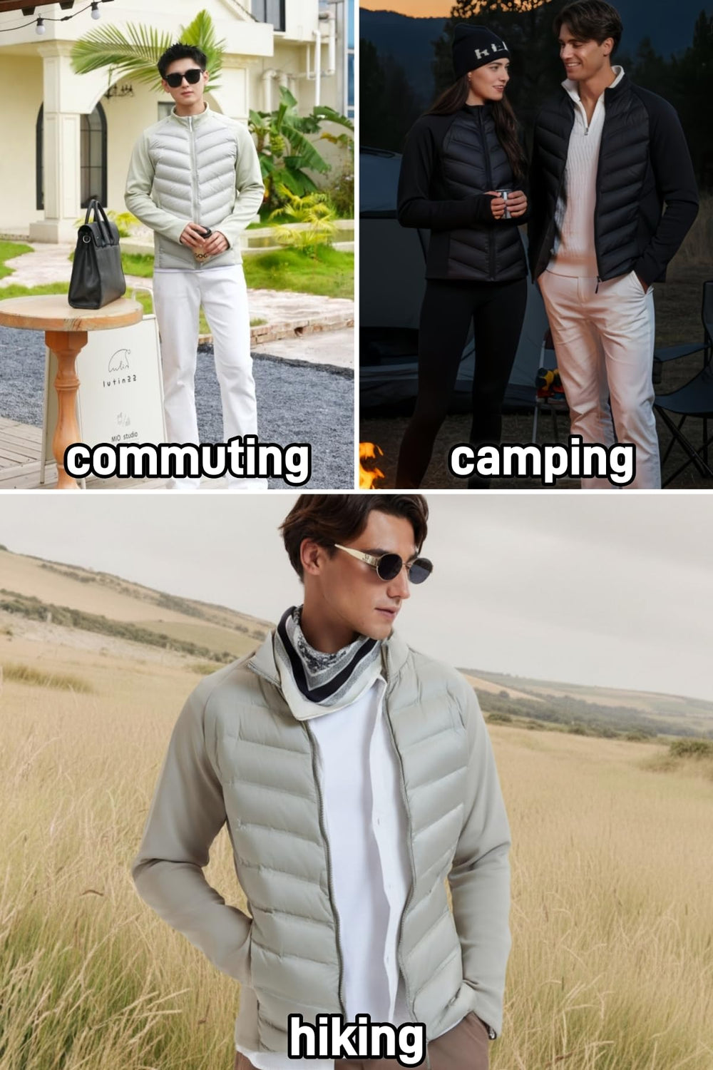 AFZ men's winter jacket worn on a scenic hike for chilly days