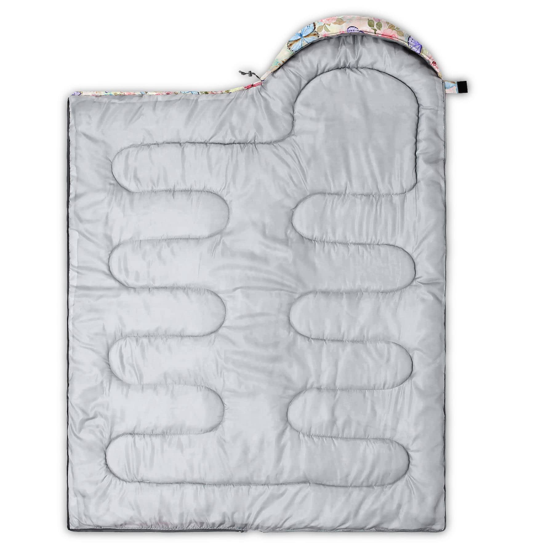 AGANS Datura kids sleeping bag shows compression sack for easy packing.