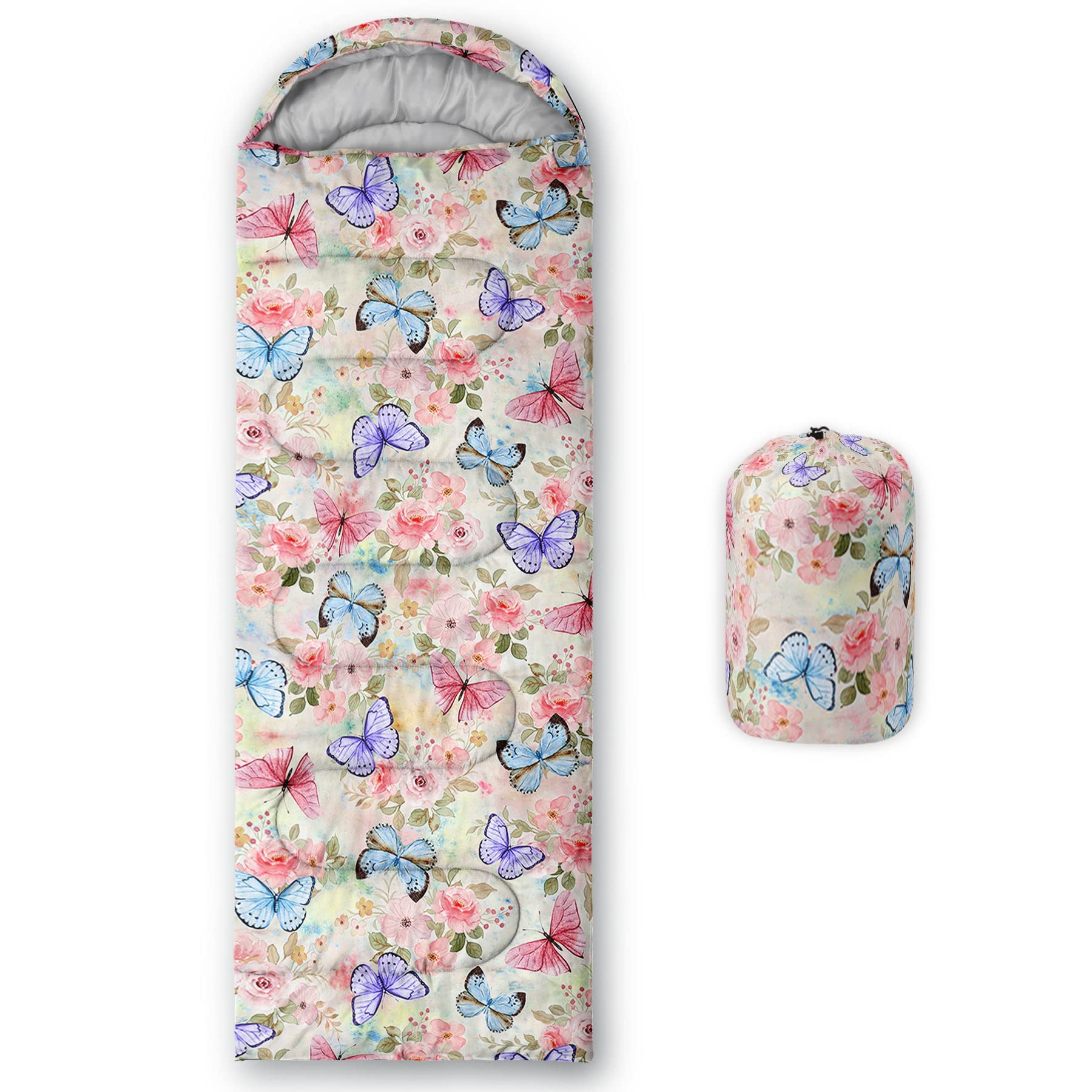 AGANS Datura kids sleeping bag with open hood for added warmth during cool nights.