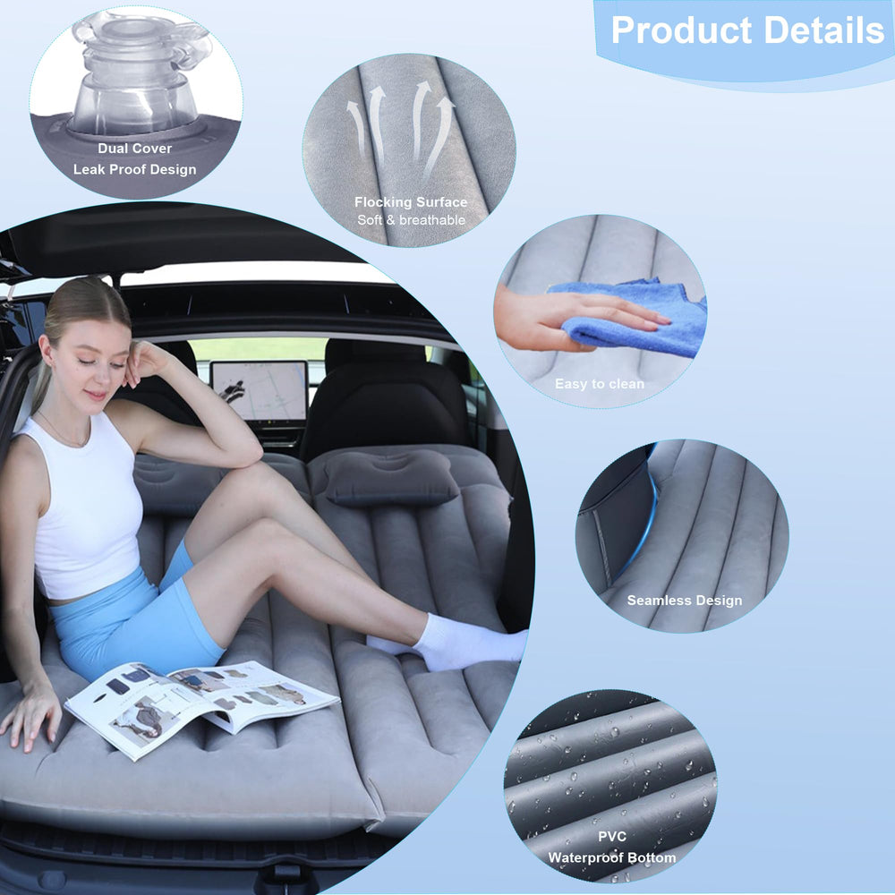 AGEMANY car air mattress pillow pair for neck support on long drives