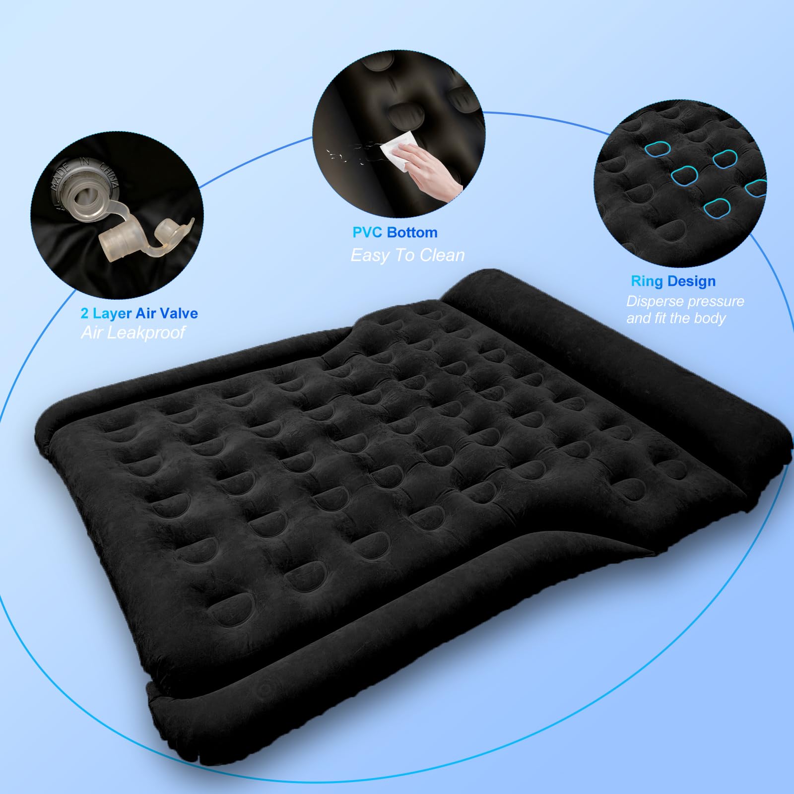AGEMANY SUV air mattress installed in SUV trunk creates rest space
