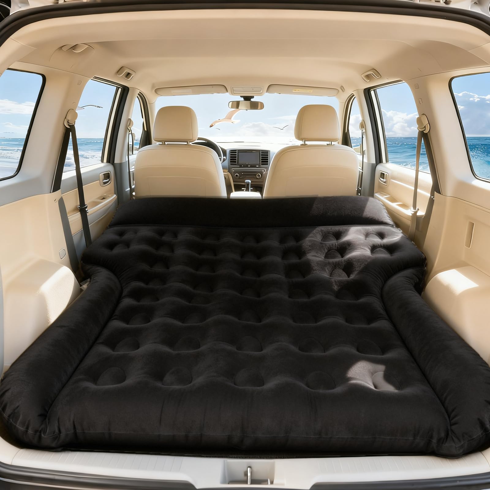 AGEMANY SUV air mattress with soft velvet surface for car comfort