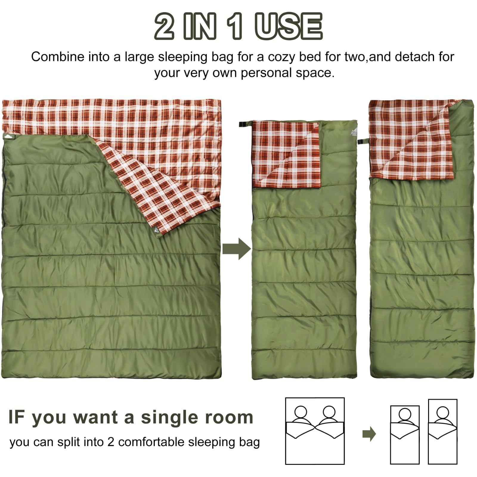 AGEMORE brushed flannel interior offers soft, cozy warmth for better sleep.