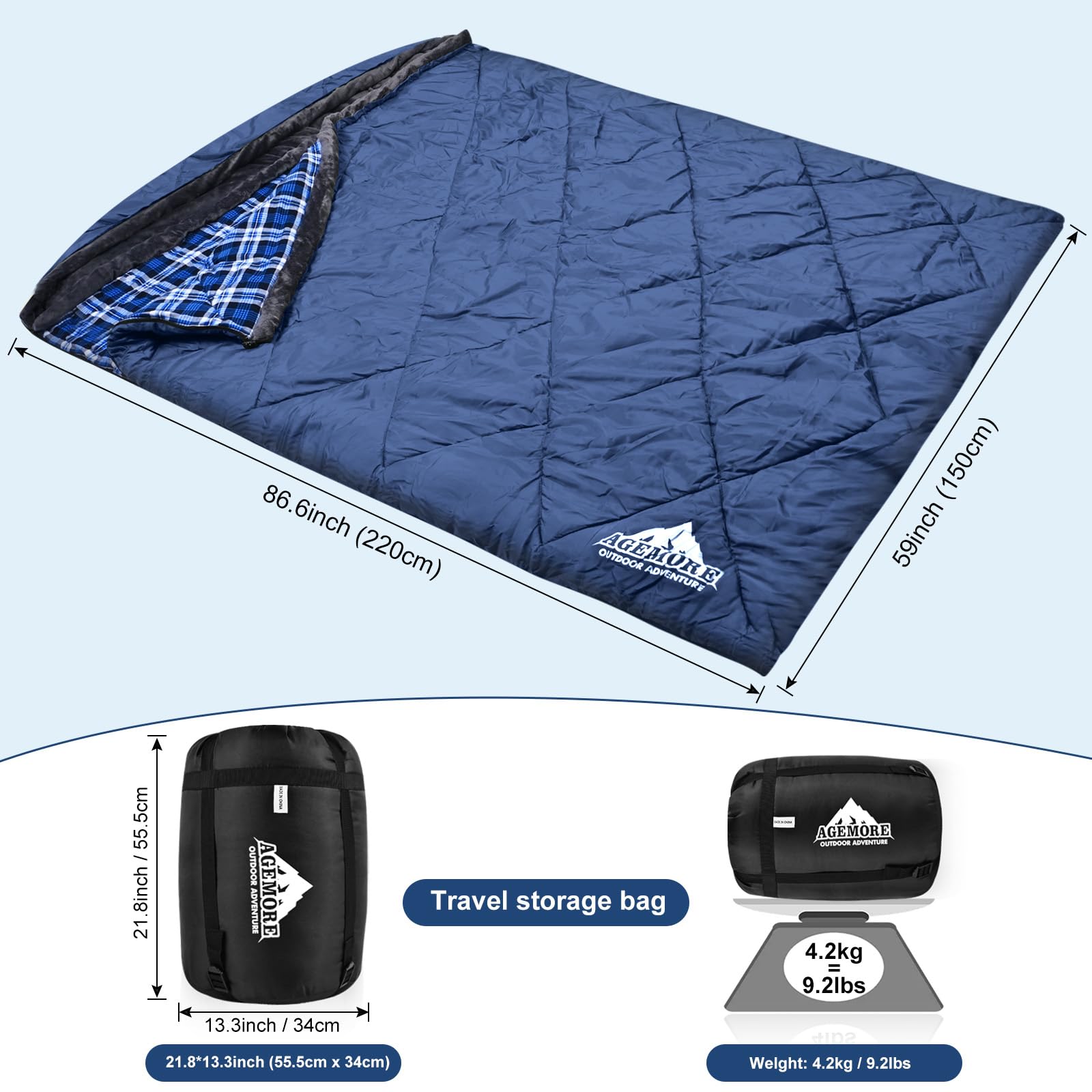 AGEMORE camping scene shows warm, cozy comfort in cold weather.
