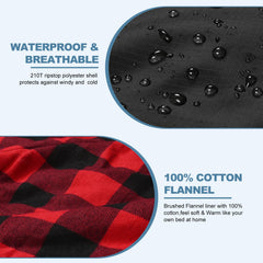 AGEMORE Cotton Flannel Double Sleeping Bag zipper detail for flexible temperature control