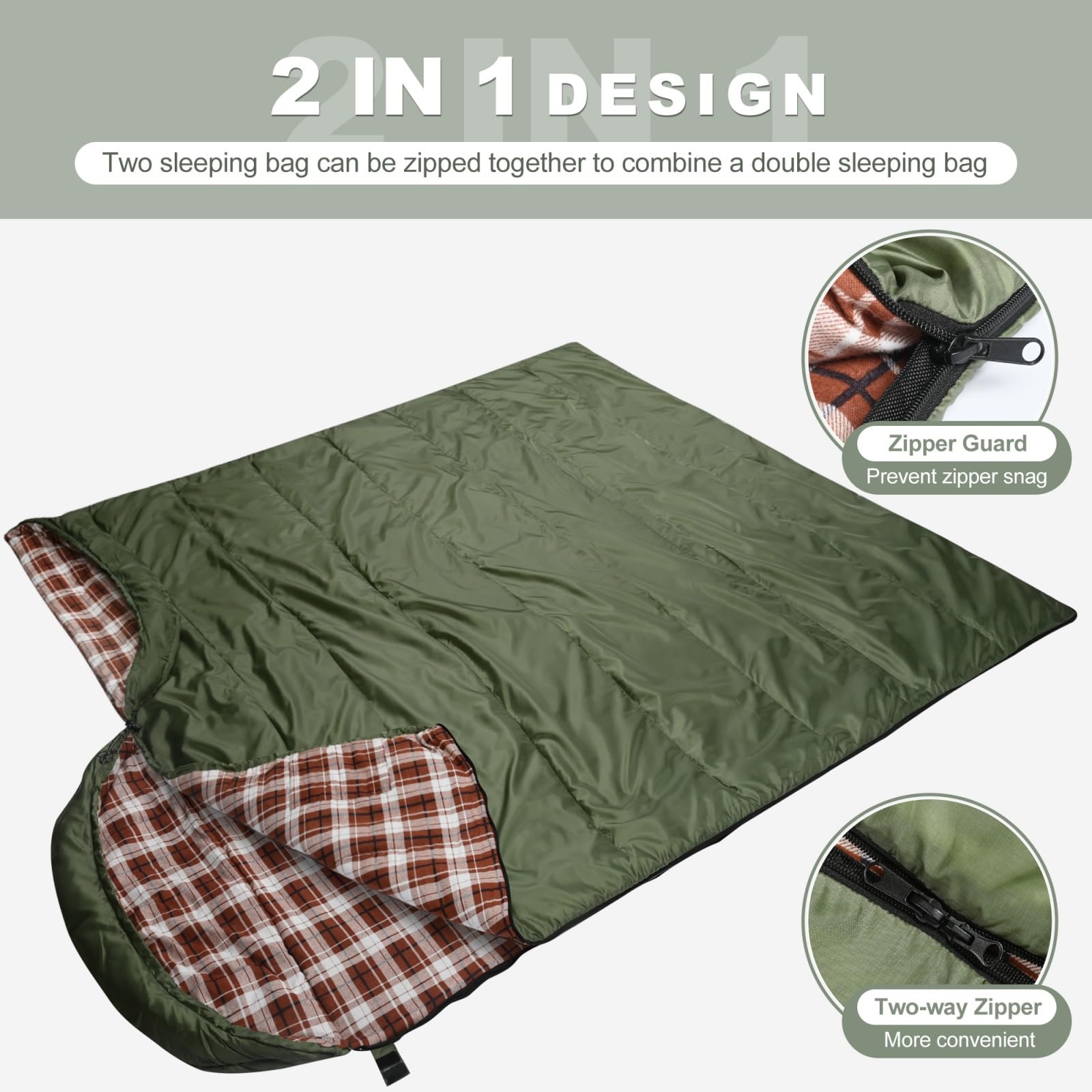 AGEMORE lightweight sleeping bag around 4 pounds for easy carrying.
