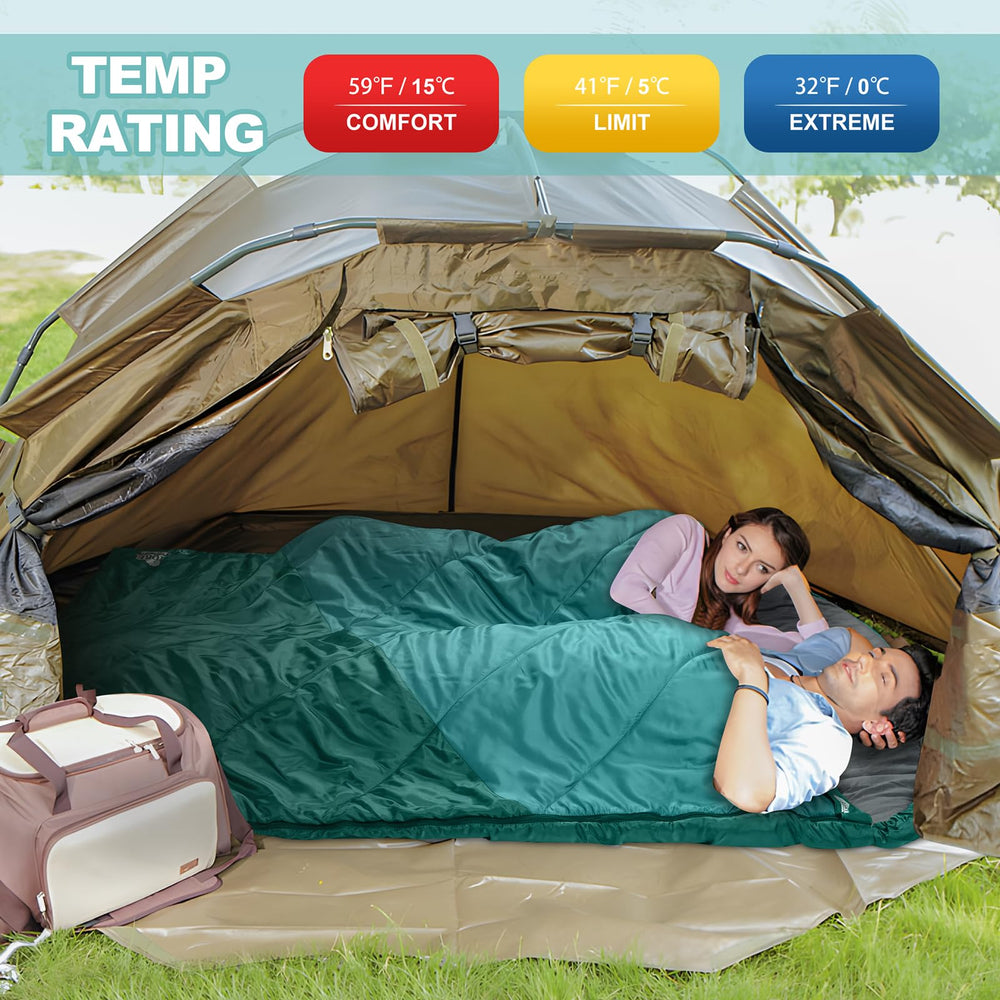 AGEMORE queen-size double bag offers spacious room for two with breathable warmth.