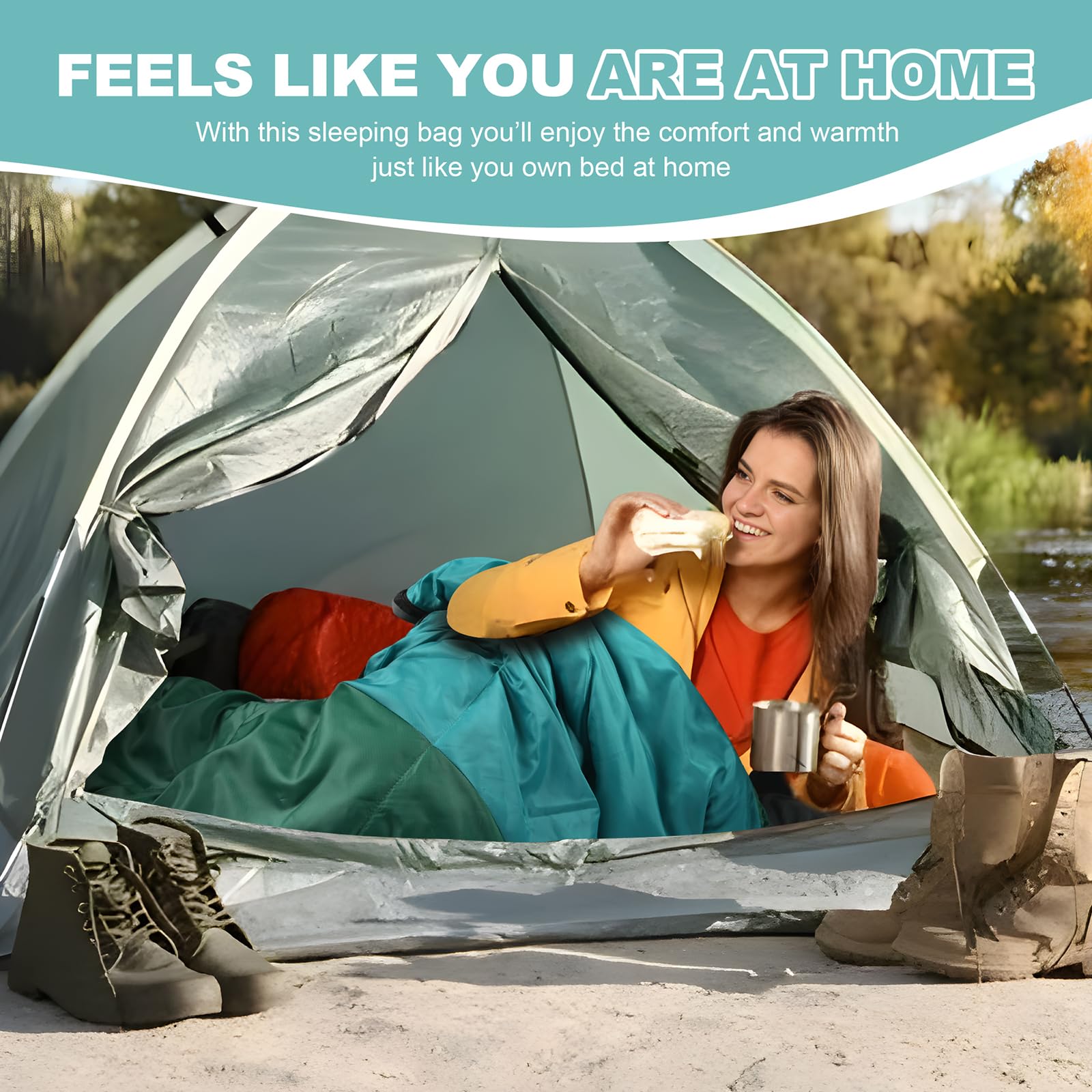 AGEMORE sleeping bag foot-vent-zipper enables adjustable airflow for temperature control.