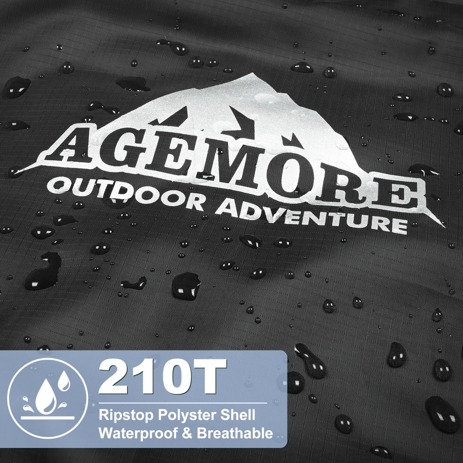 AGEMORE sleeping bag reverse two-way zipper enables quick entry and two-bag pairing.