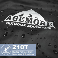 AGEMORE sleeping bag reverse two-way zipper enables quick entry and two-bag pairing.