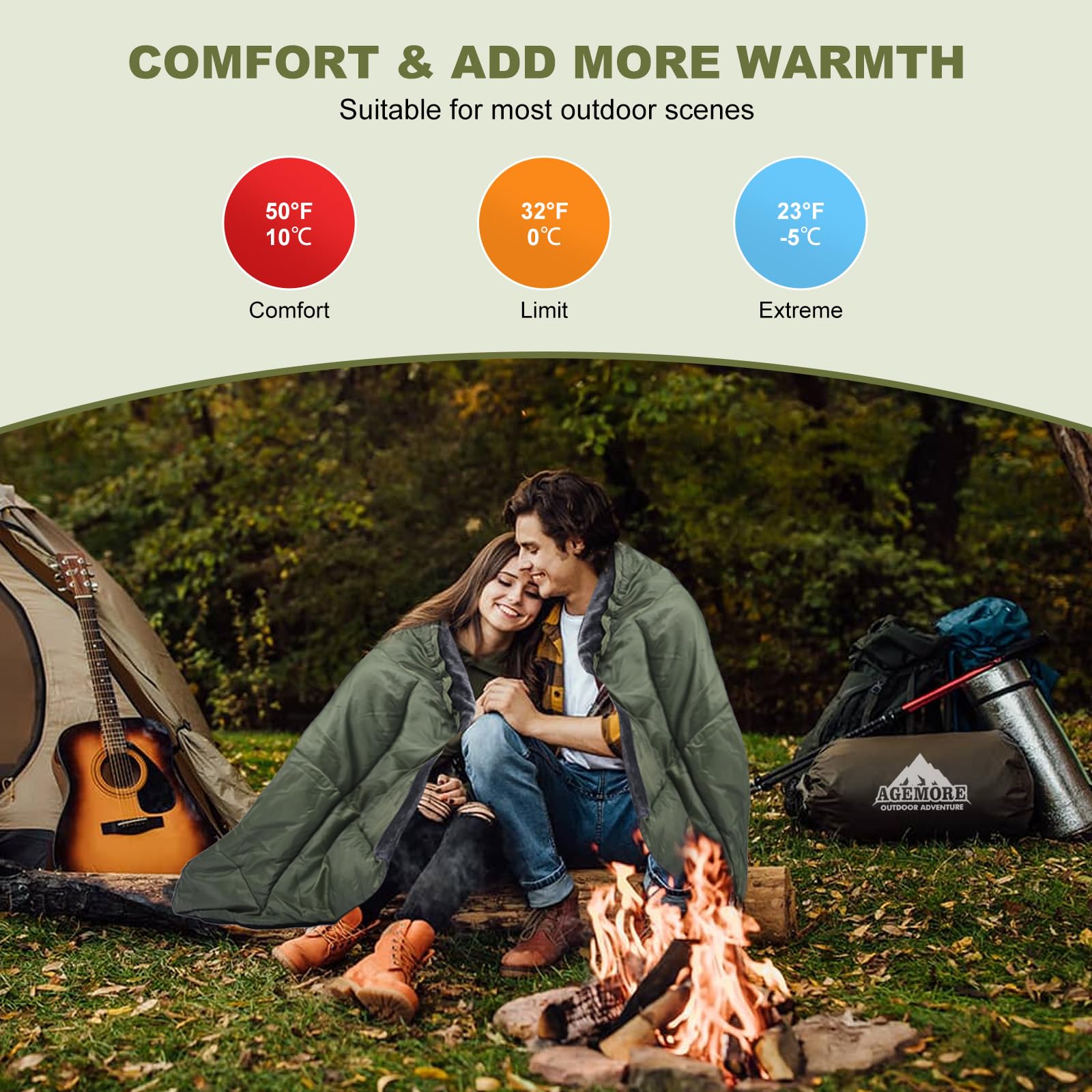 AGEMORE Two-person layout highlights spacious queen size for couples.