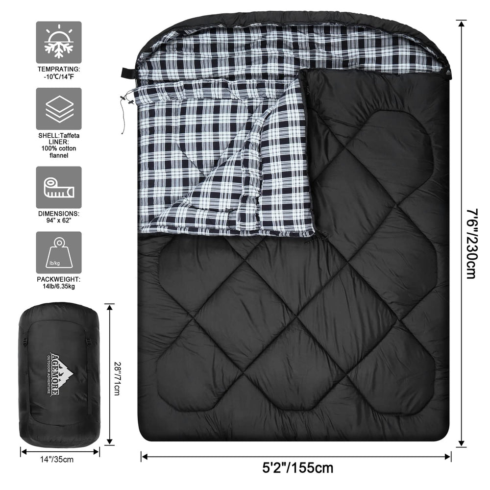 AGEMORE two-way zipper enables converting to two-piece use as blankets