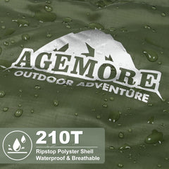 AGEMORE water-resistant exterior protects against dampness during camping trips.