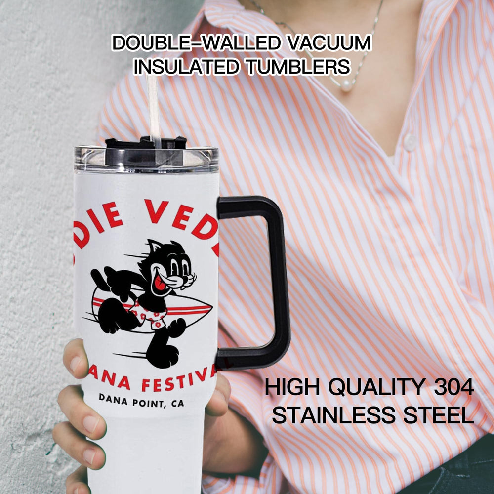 AGH travel mug 40oz with handle ideal for road trips.