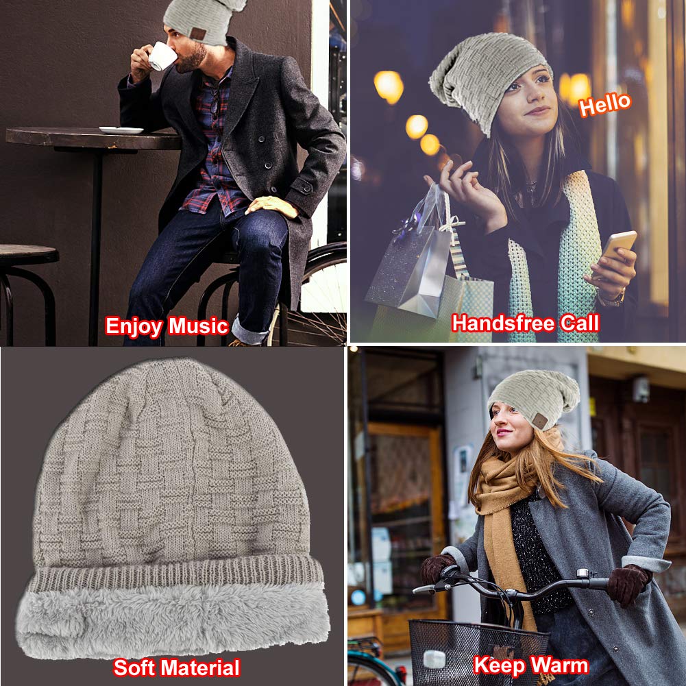 Agkey beanie suited for skiing skating jogging with built-in headphones for hands-free listening.