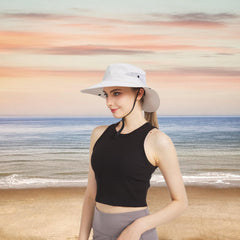 Beige sun bucket hat with ponytail hole from the AGLIFEFY 2-pack.