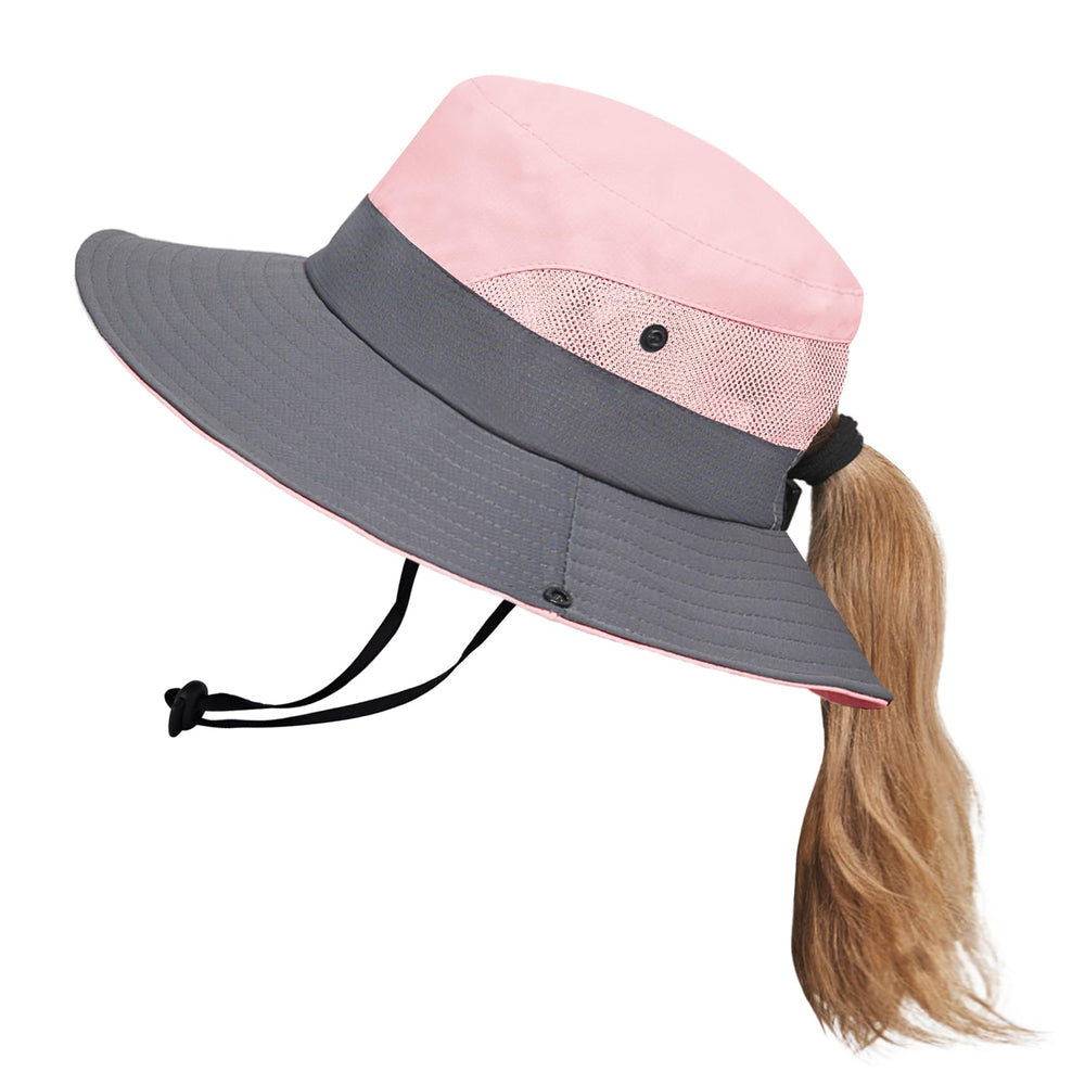 Front view of dark grey AGLIFEFY sun bucket hat from the 2-pack set.