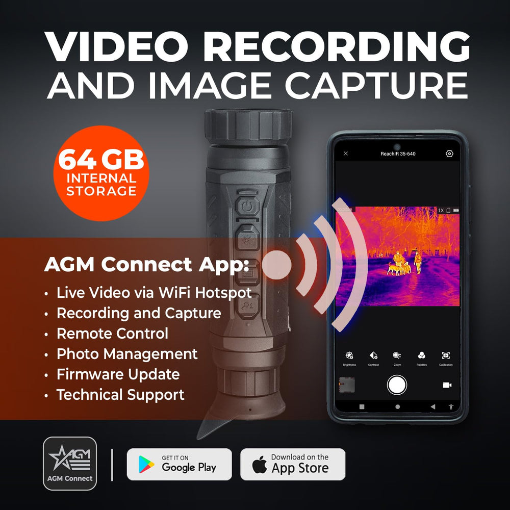 AGM Global Vision ReachIR LRF 35-640 64 GB memory for recording and documentation