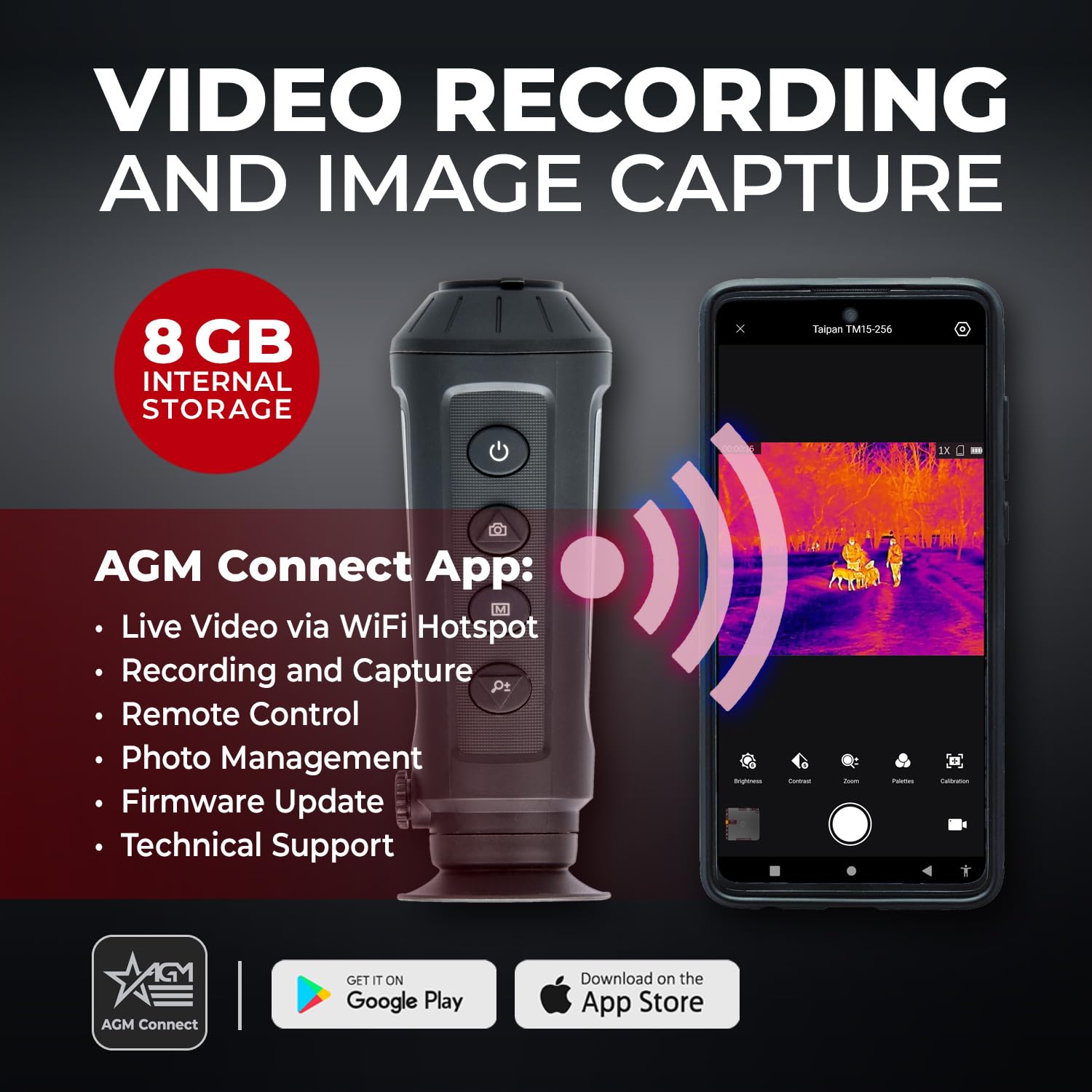 AGM Taipan TM15-256 IP67 protection withstands rain and dust on rugged outings