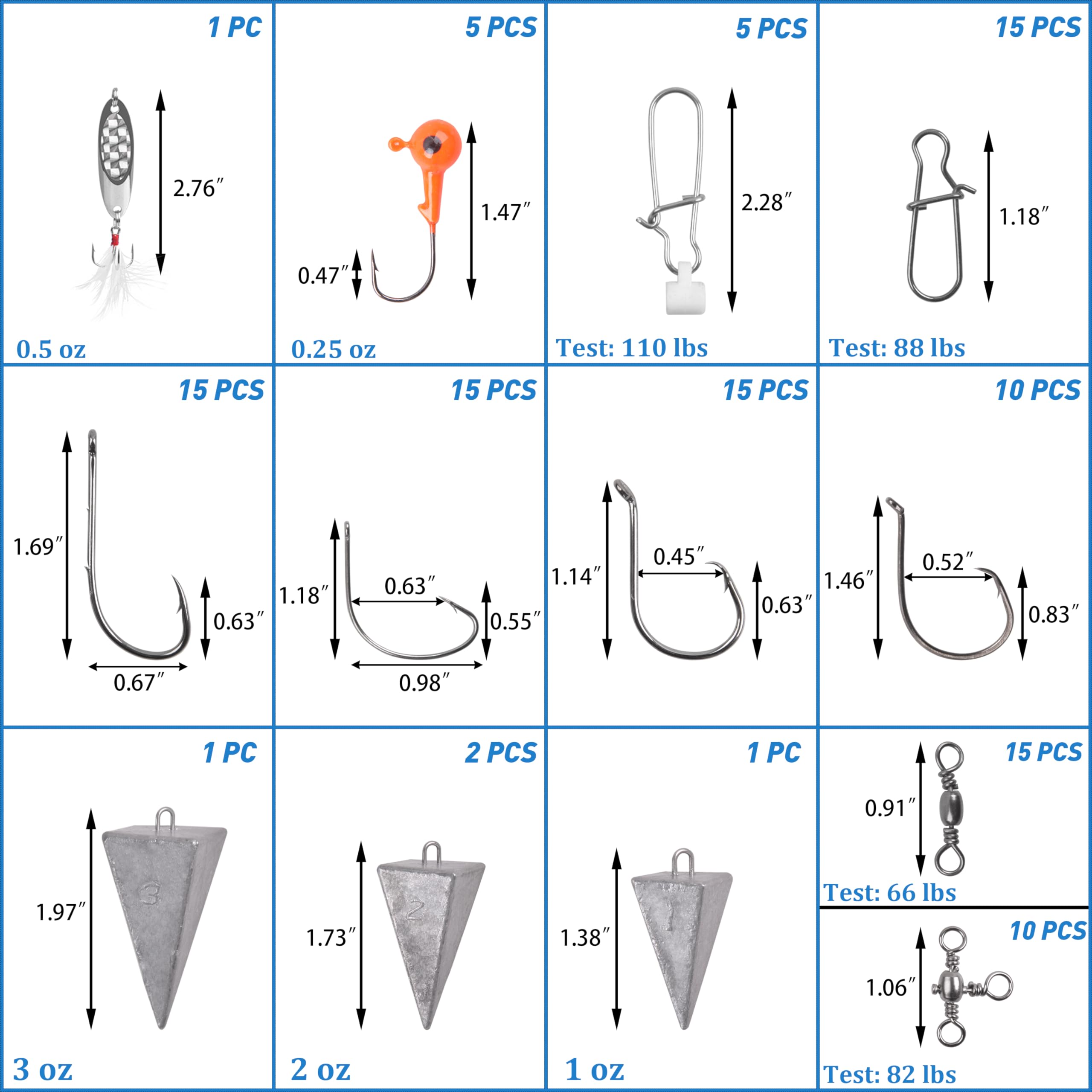 AGOOL circle hooks ready for versatile species targeting in saltwater.