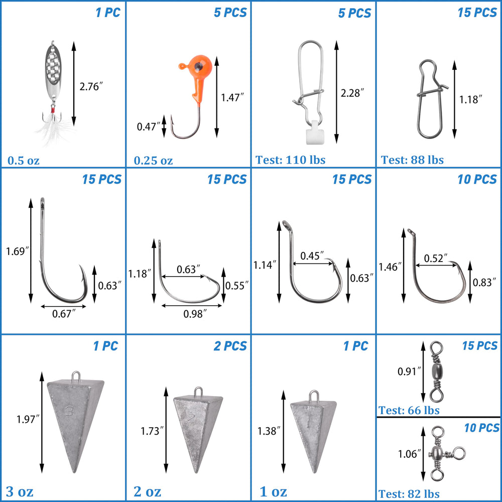 AGOOL circle hooks ready for versatile species targeting in saltwater.