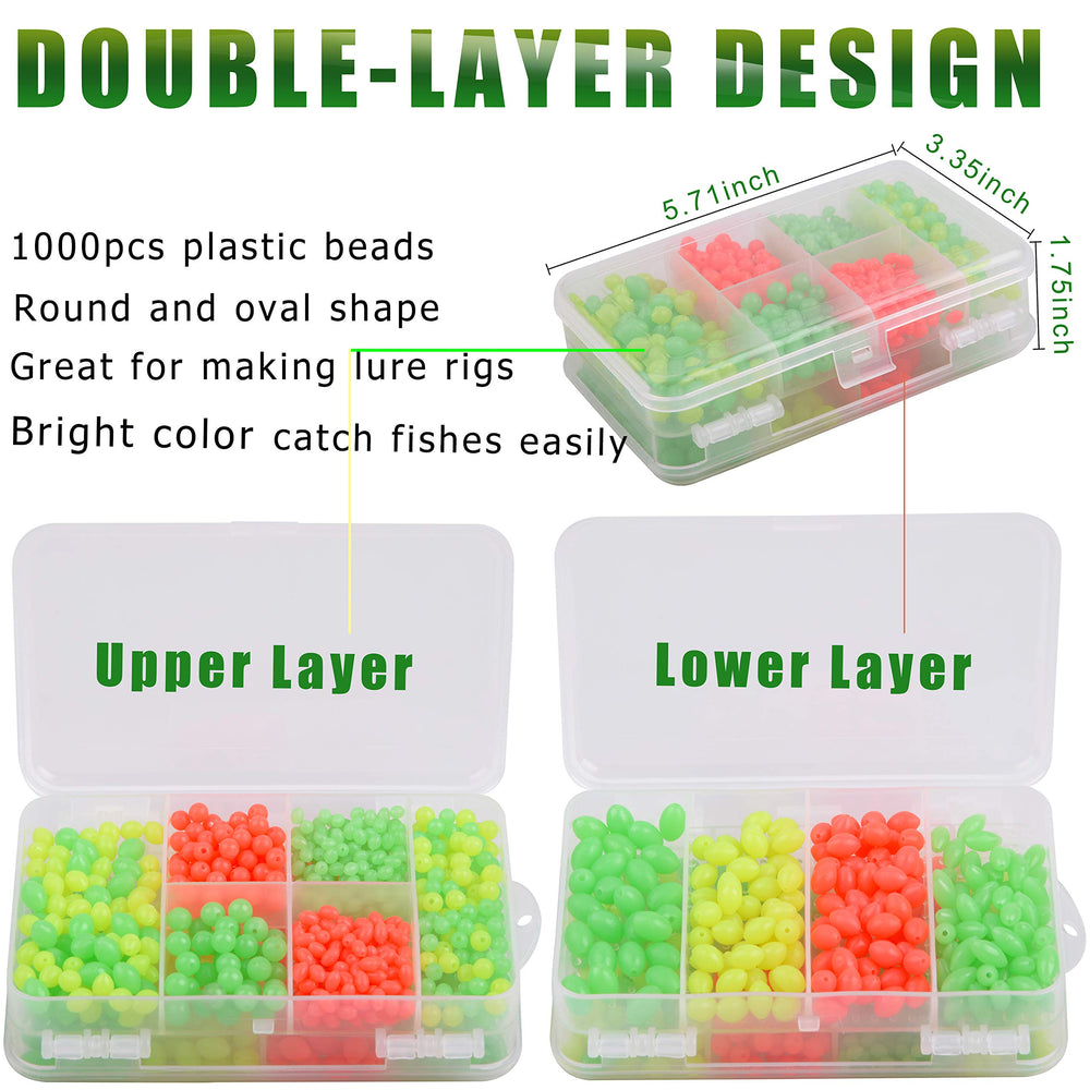 Two-layer tackle box packaging for organized storage of beads