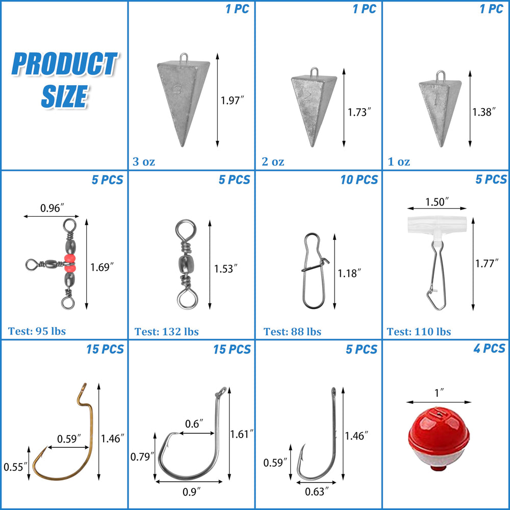 AGOOL heavy-duty swivels and snaps facilitate fast rig setups for on-the-go anglers.