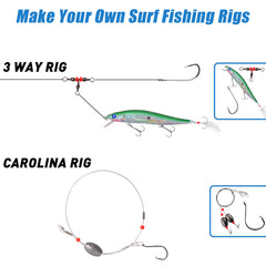AGOOL pyramid sinkers and rigs ready for strong saltwater casts and stable bottom weight.
