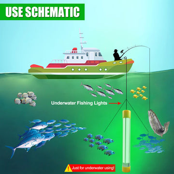 AGOOL 16.5 ft wire enables flexible underwater setup for night fishing.