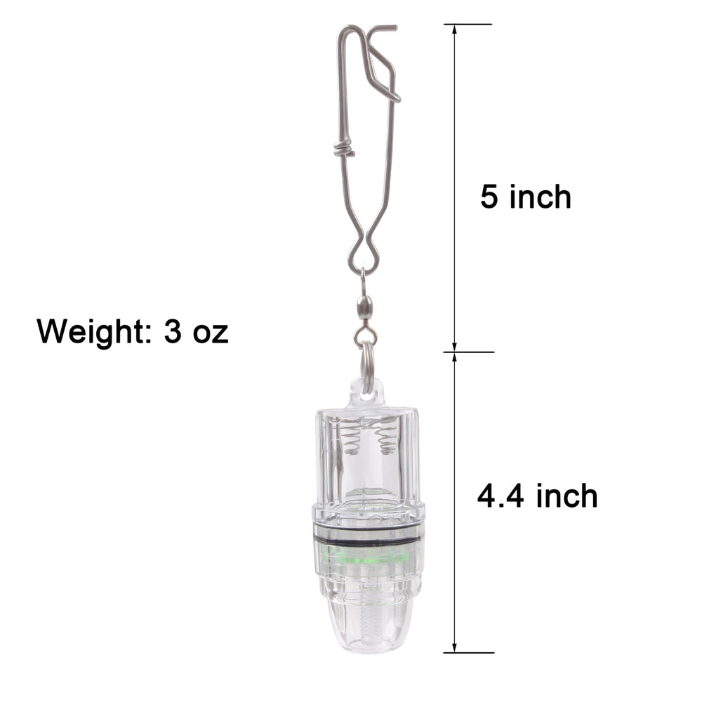 Close-up of AGOOL deep drop light shining underwater