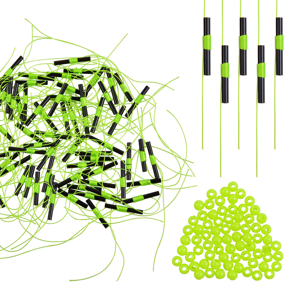 AGOOL bobber stops and beads in a plastic storage box
