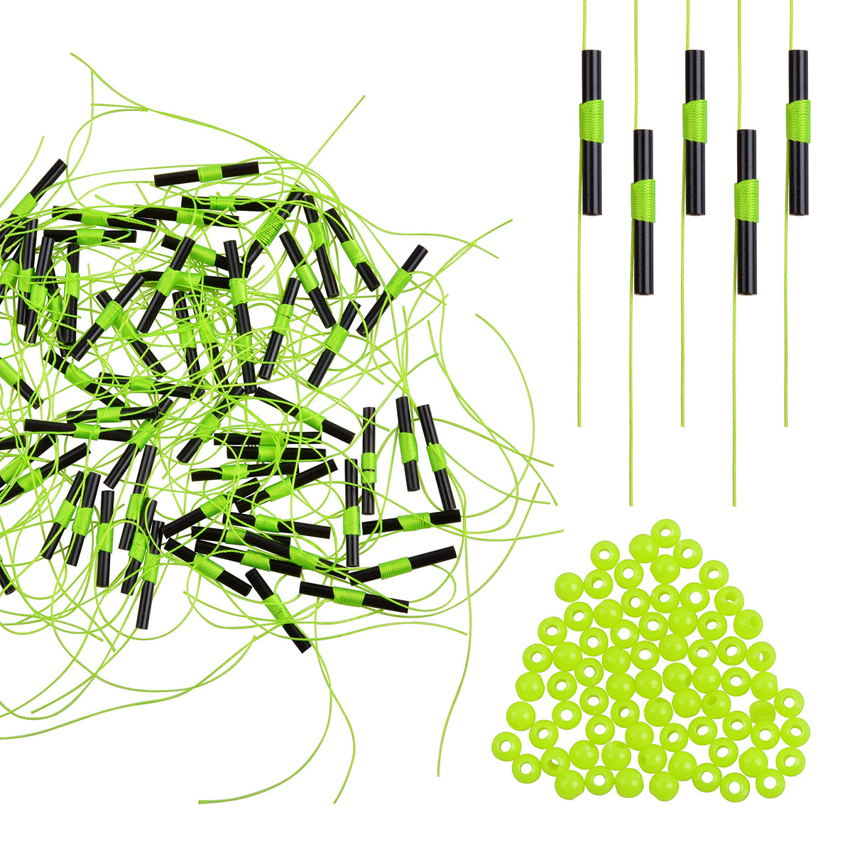 AGOOL bobber stops and beads in a plastic storage box
