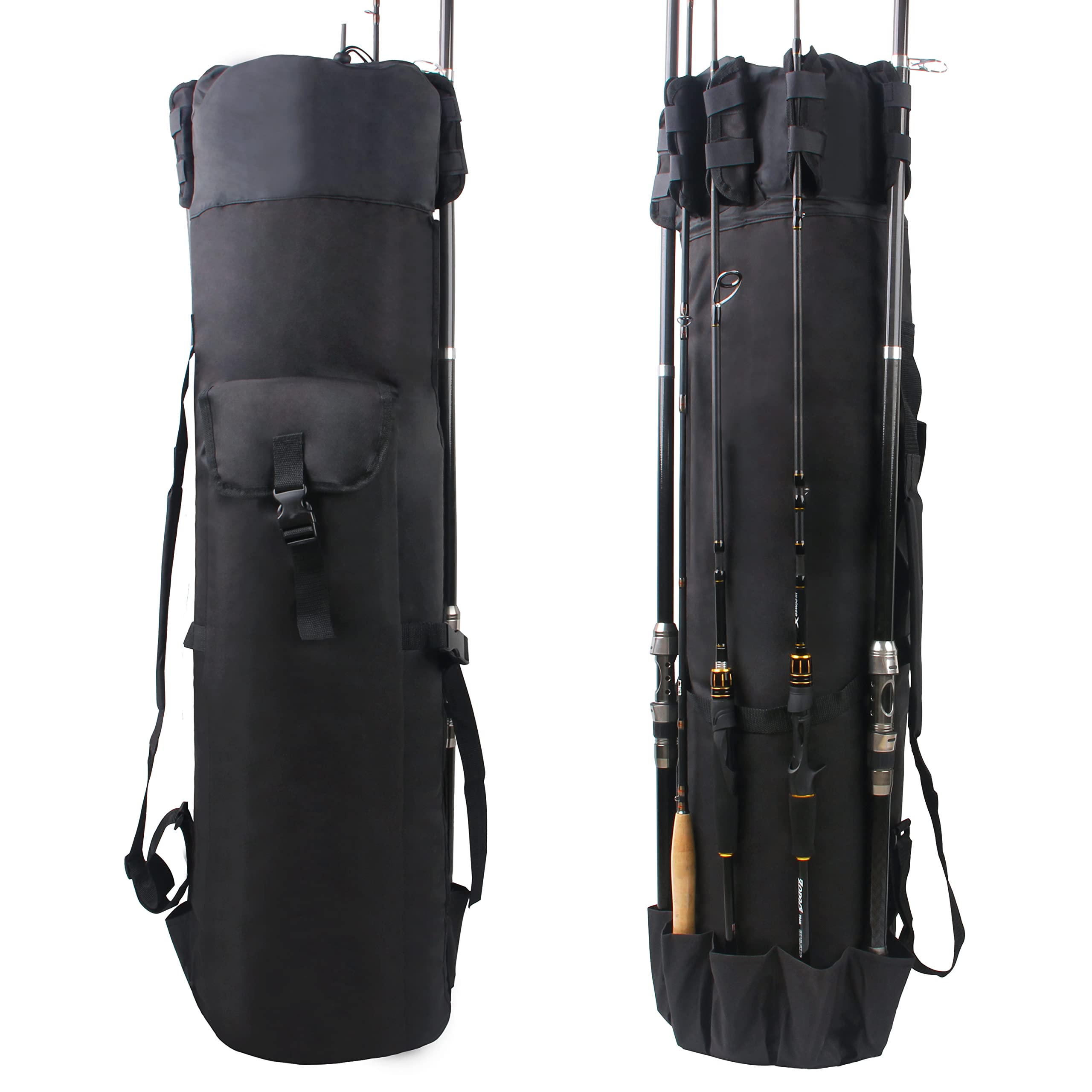Exterior of AGOOL Fishing Rod Case showing space for 5 rods and reels