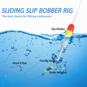 Adjustable spring slip bobber showing depth adjustment