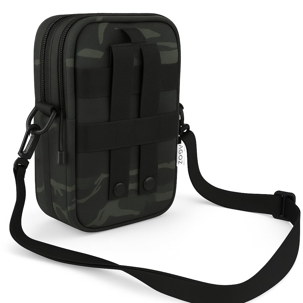AGOZ Hiking Utility Bag Case shows crossbody strap for easy hands-free hiking