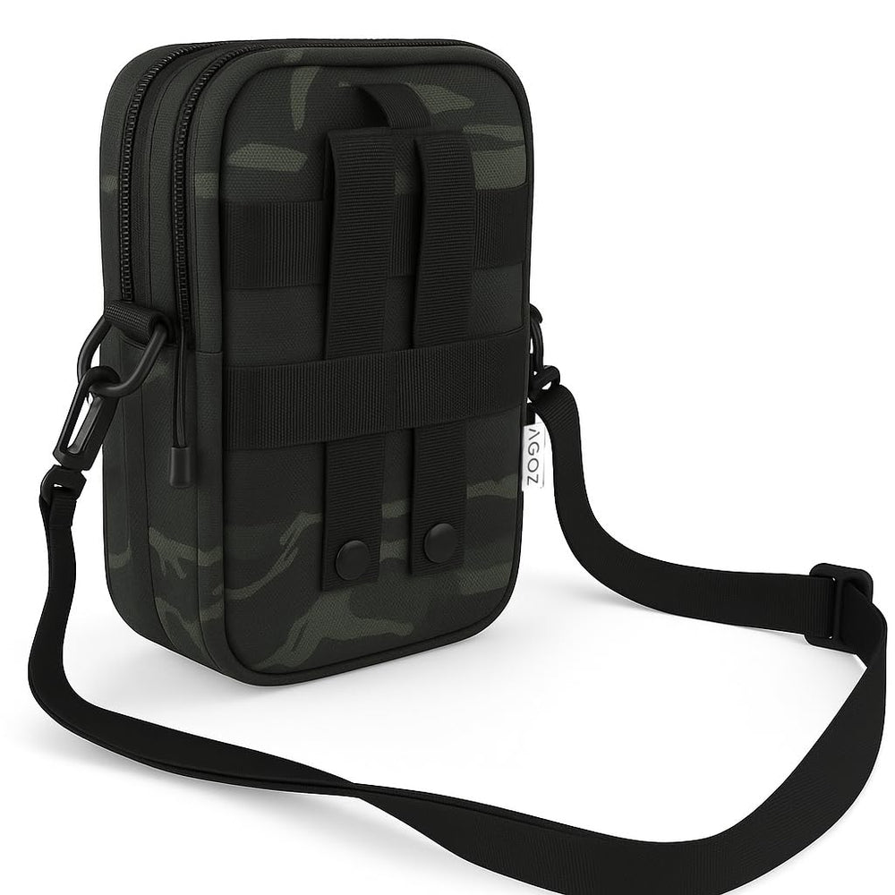 AGOZ Hiking Utility Bag Case shows crossbody strap for easy hands-free hiking