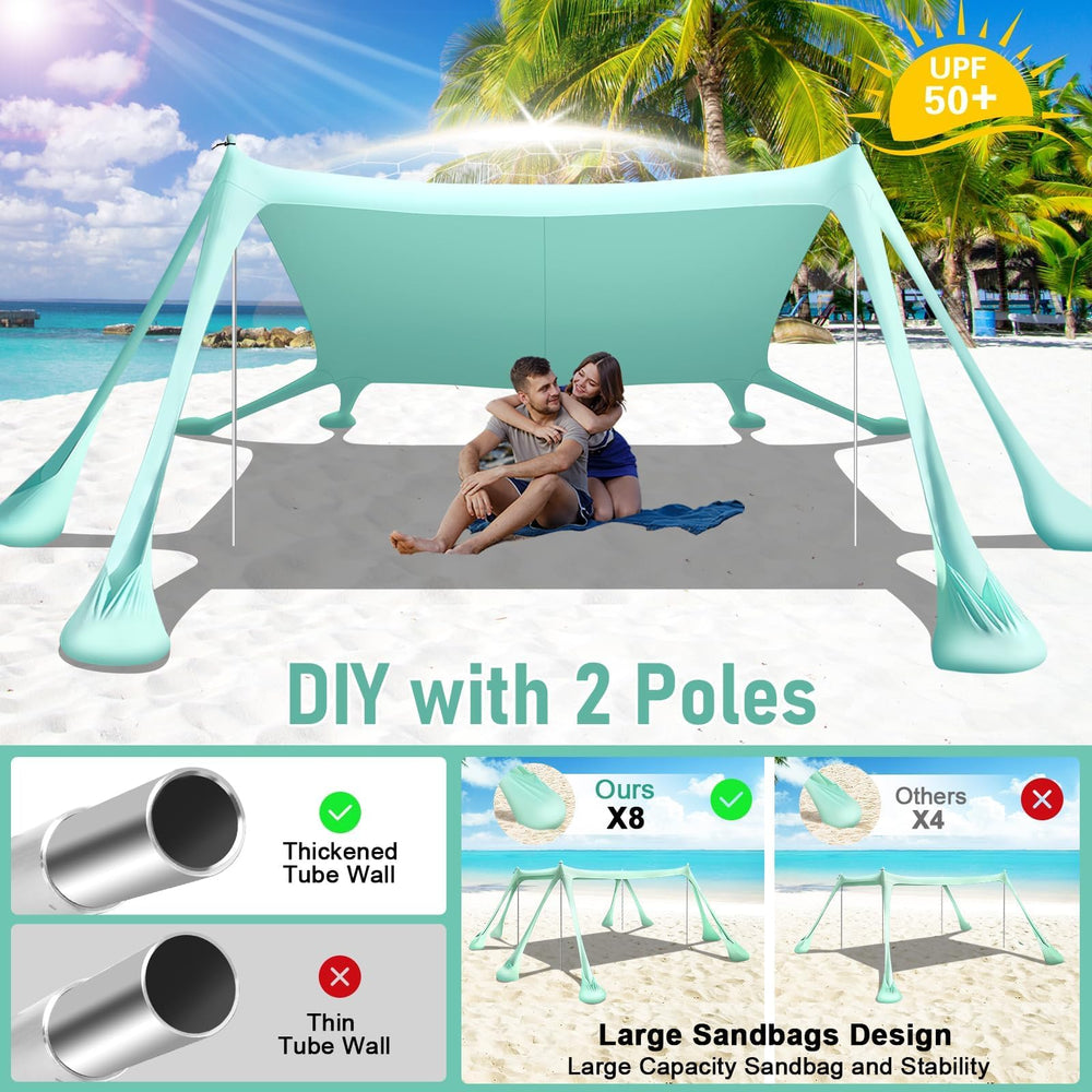 Ahititi windproof aluminum poles ensure stable shade in breezy conditions