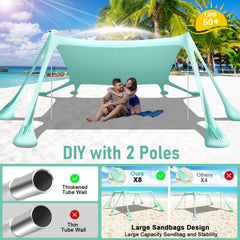 Ahititi windproof aluminum poles ensure stable shade in breezy conditions