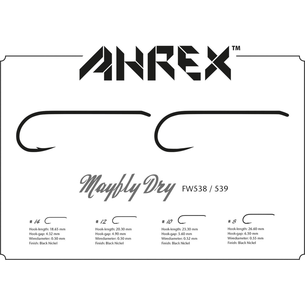 Ahrex AFW538 hook in pack emphasizing 24 hooks for busy trips.