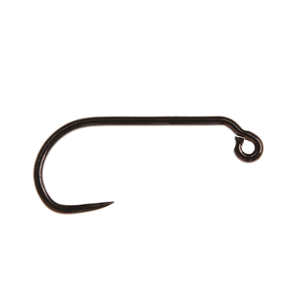 Ahrex FW555 barbless CZ mini jig hook in black nickel for precise Czech nymphing